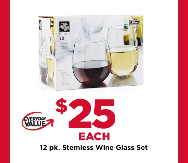 12 pc. Stemless Wine Glass Set