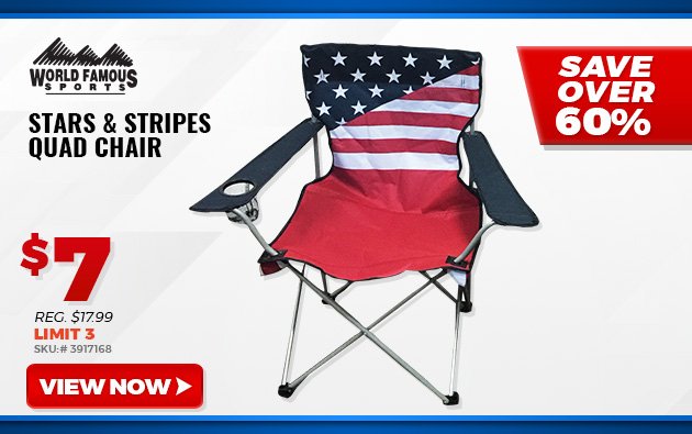 World Famous Sports Stars & Stripes Quad Chair