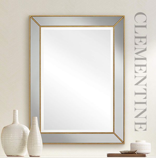 Clementine Gold with Smoke Glass 30" x 40" Wall Mirror