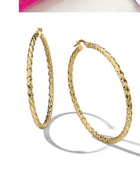 14K Yellow Gold Hoop Earrings