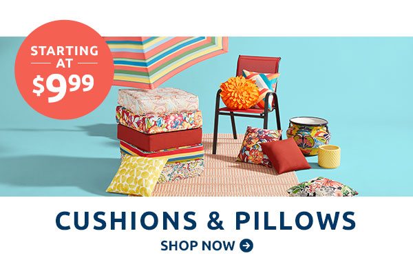 Cushions & Pillows Starting At $9.99