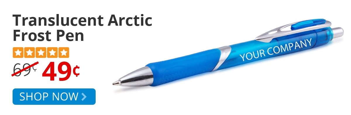 Translucent Arctic Frost Pen for only 49¢ each!