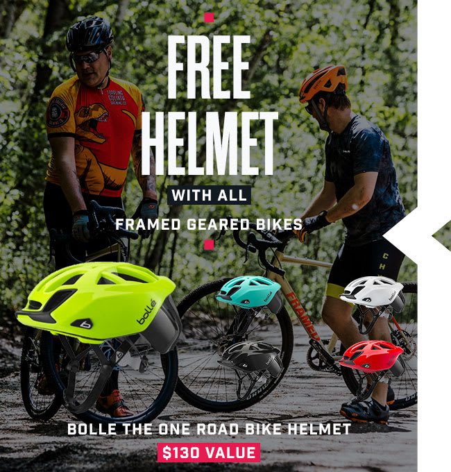 Free Helmet With Framed Bikes