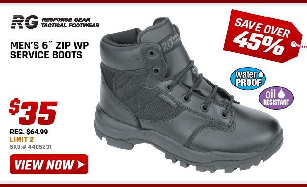 response gear 6 zip wp men's service boots