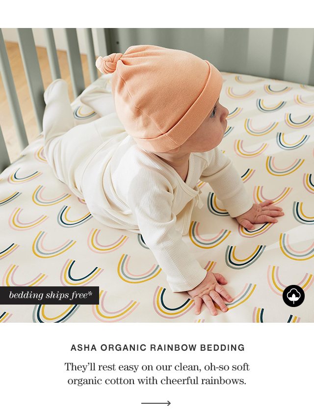 Asha Organic Rainbow Baby Crib Bedding Set