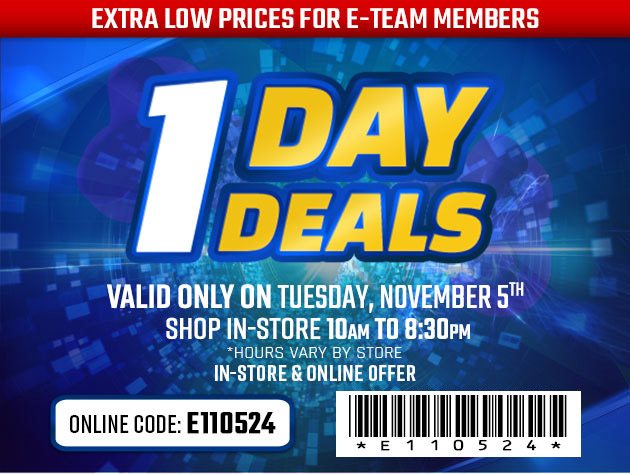 One Day Deals - Tuesday, November 5th, 2024