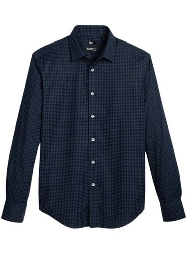Awearness Kenneth Cole Slim Fit Sport Shirt Navy Square Dot