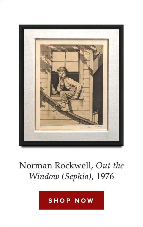 Norman Rockwell, Out the Window (Sephia), 1976
