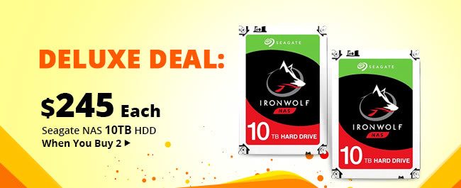 Deluxe Deal - Seagate IronWolf 10TB NAS 7200 RPM 256MB Cache SATA 6Gb/s 3.5" Internal Hard Drive