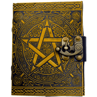 Yellow and Black Leather Pentagram Journal