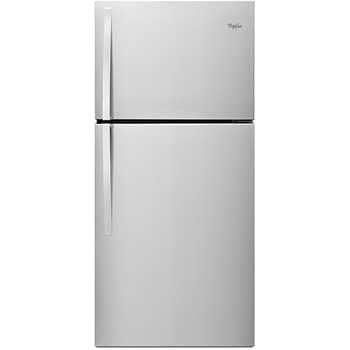 Whirlpool 19.2 cu. ft. 30-inch Wide Top-Freezer Refrigerator with LED Interior Lighting, Stainless Steel