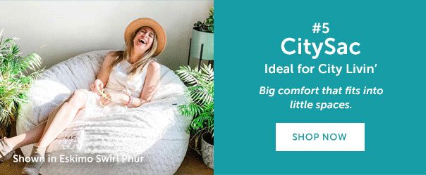 #5 CitySac | Ideal for City Livin' | Big comfort that fits into little spaces. | SHOP NOW >>