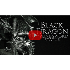 Black Dragon on Rune-Sword Statue