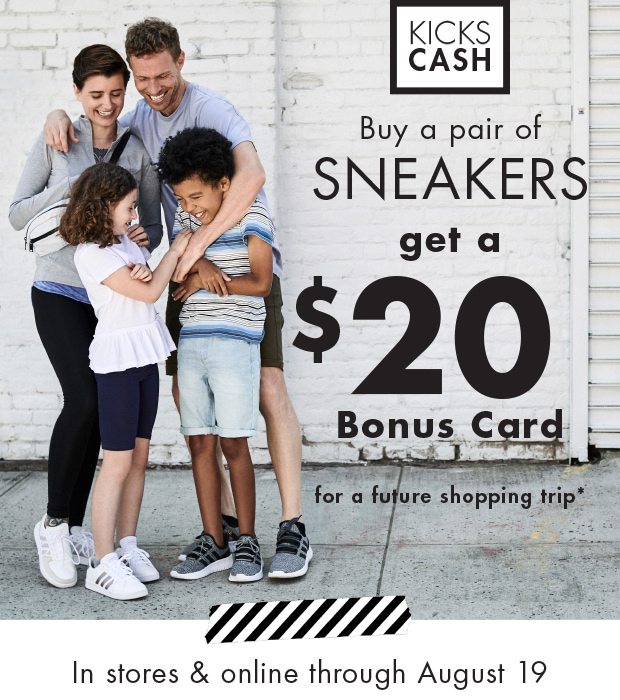 Buy a pair of sneakers get a $20 bonus card