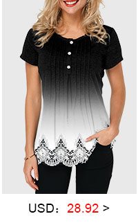 Lace Panel Scalloped Hem Crinkle Chest T Shirt