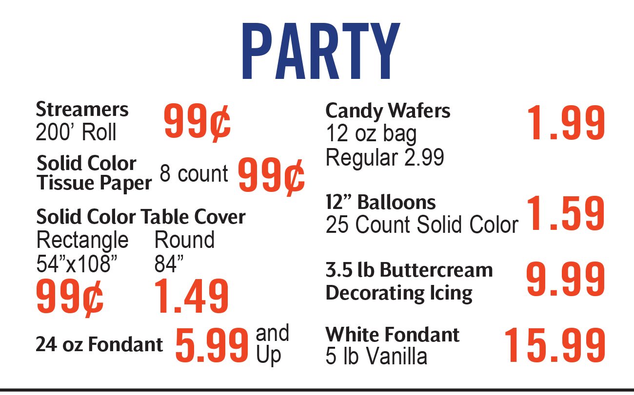 Select Categories of Party On Sale