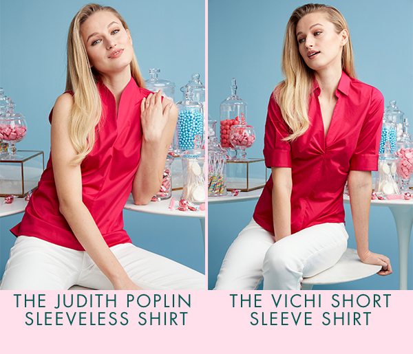 Judith Poplin and vichi short sleeve shirt