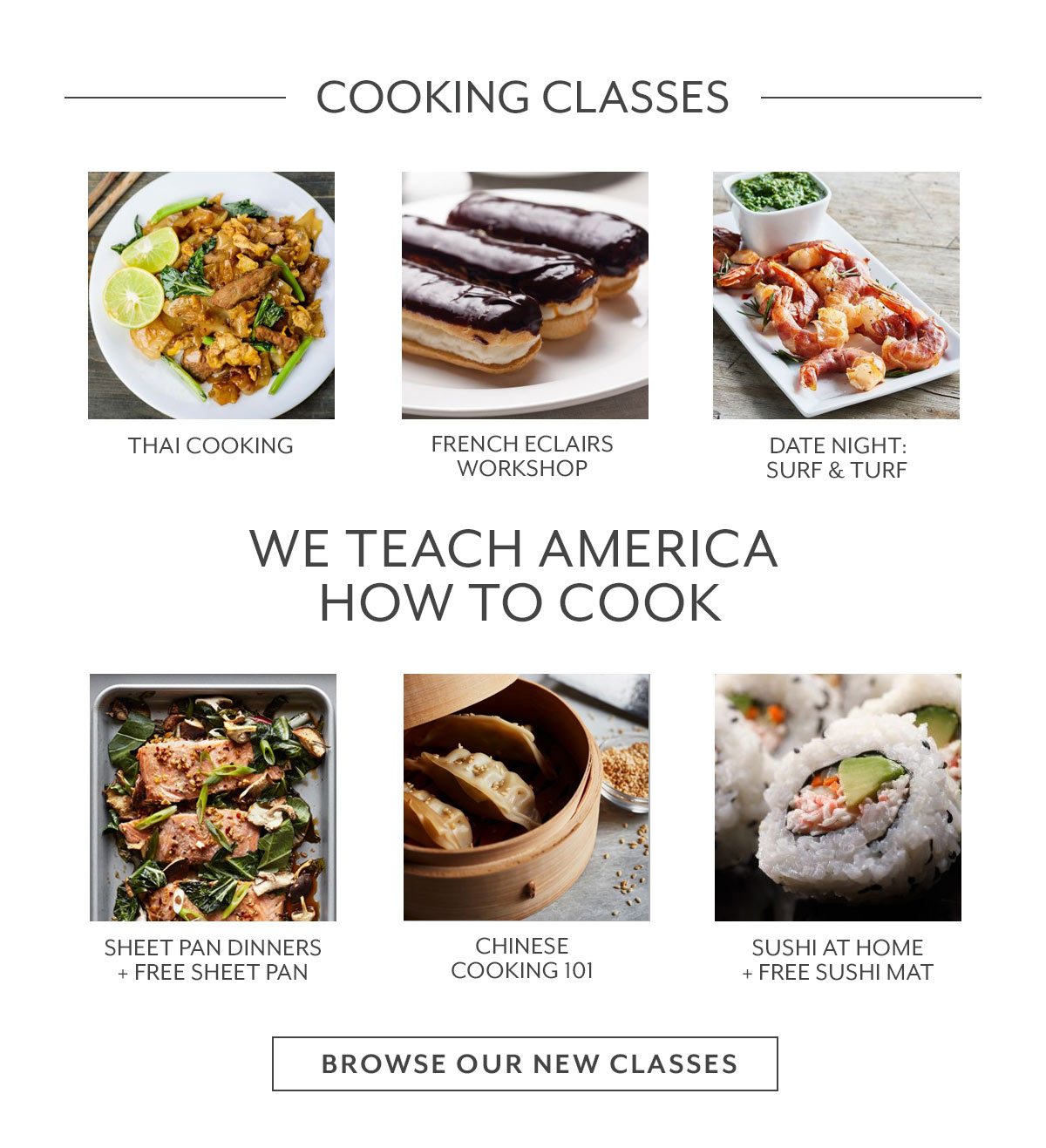 Browse Cooking Classes