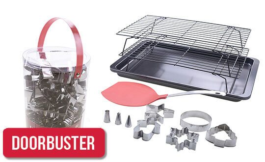 Christmas Holiday Baking Set and 40 pc Christmas Holiday Stainless Steel Cookie Cutter Set.