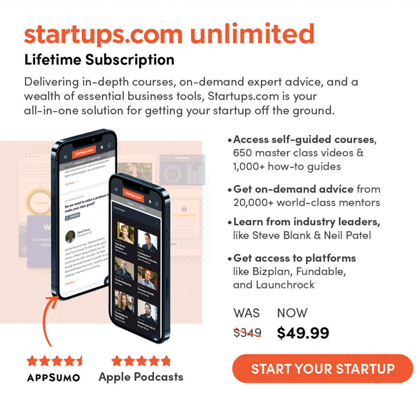 Startups.com Unlimited Lifetime Subscription | Start Your Startup