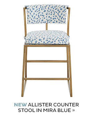 NEW Allister Counter Stool In Mira Blue