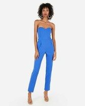 strapless sweetheart neck jumpsuit