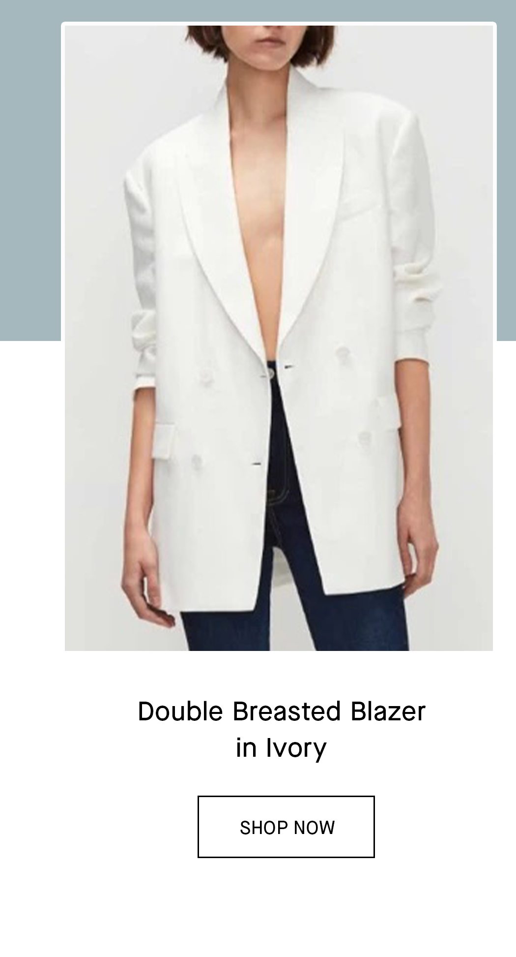 Double Breasted Blazer in Ivory