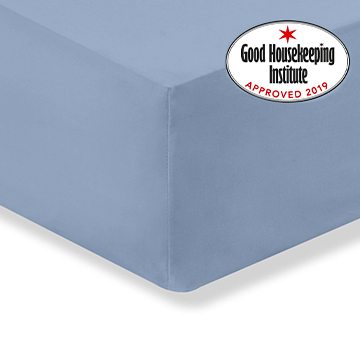 Non Iron Plain Dye 28cm Cornflower Fitted Sheet