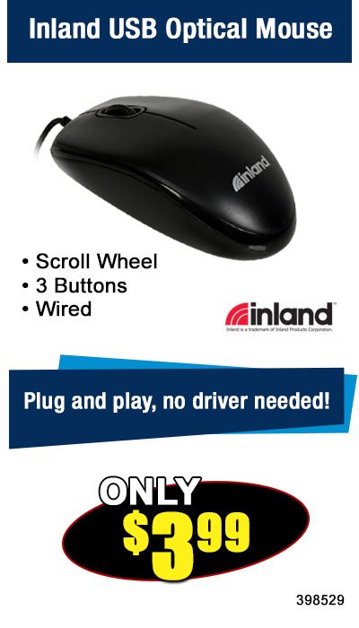 Inland USB Optical Mouse