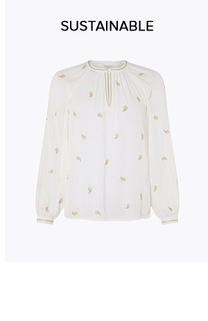 PIA EMBROIDERED BLOUSE IN LENZING™ ECOVERO™