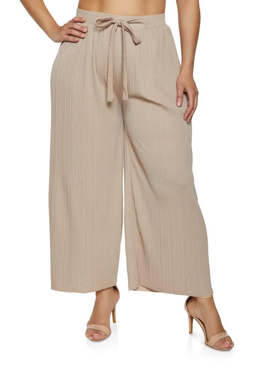 Plus Size Palazzo Pants Pleated