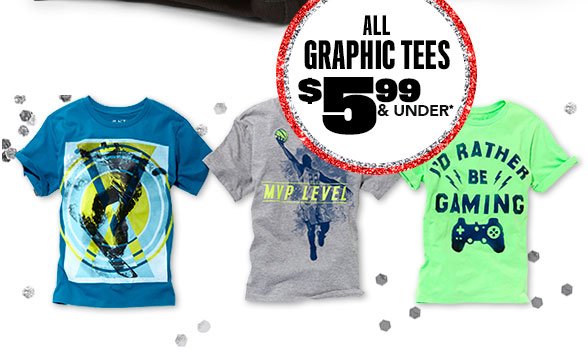 All Graphic Tees $5.99 & Under