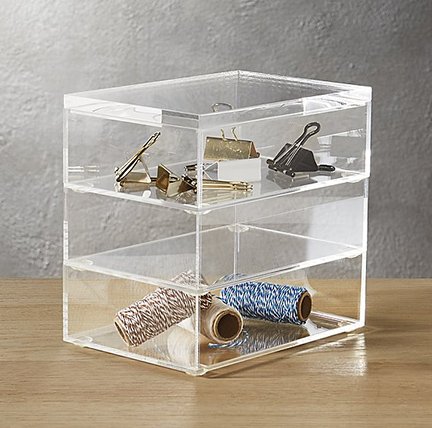 acrylic stacking boxes set of 3