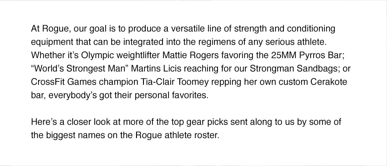 Rogue Athlete Roster