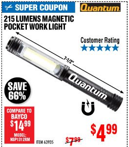 View 215 Lumen Magnetic Pocket Work Light