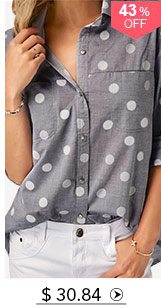 Turndown Collar Polka Dot Print Shirt