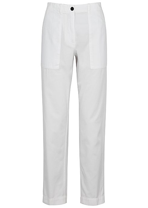 DRIES VAN NOTEN
Pira white tapered cotton trousers
