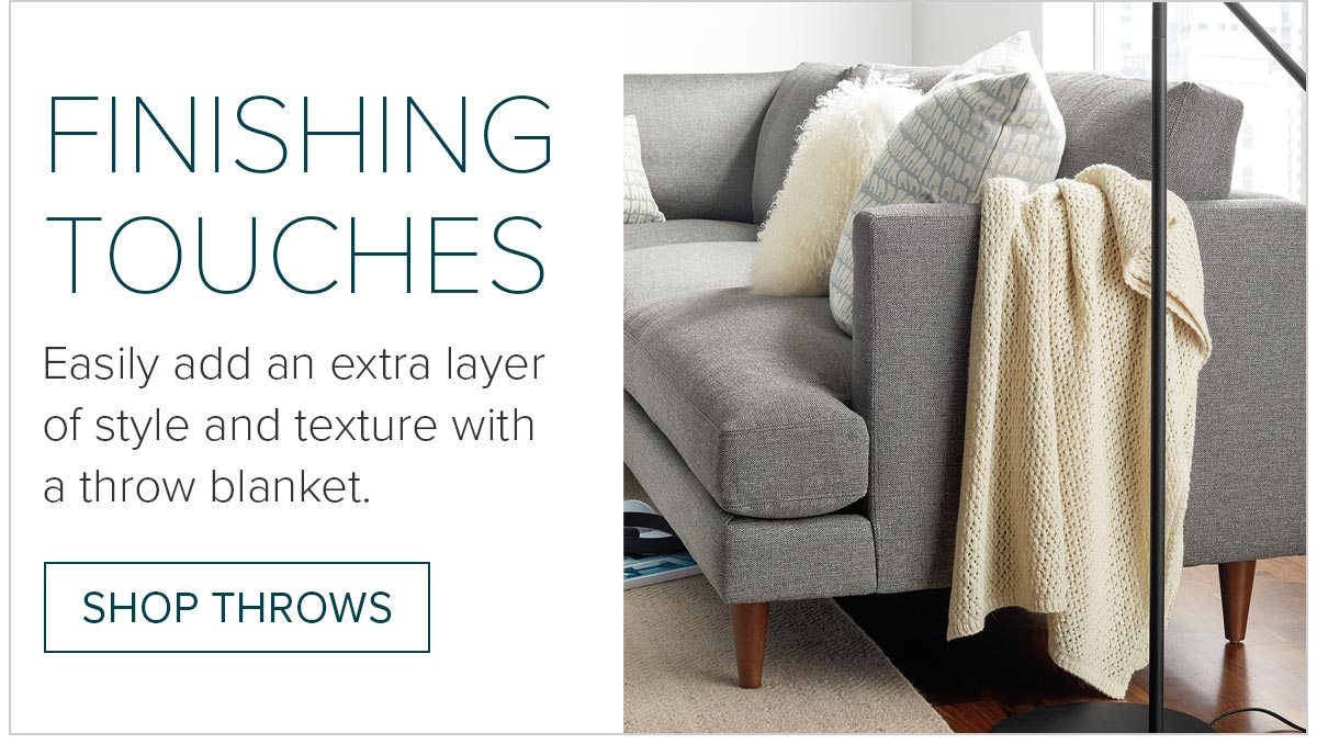 Finishing touches. Shop throws.