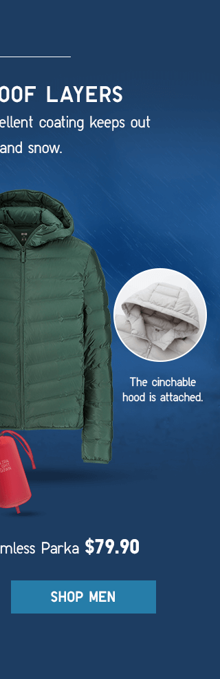 ULTRA LIGHT DOWN SEAMLESS PARKA $79.90 - SHOP MEN