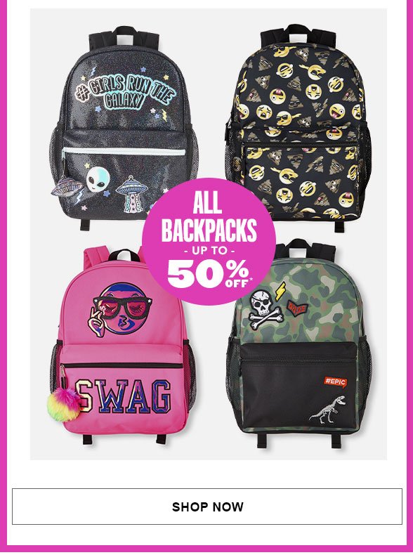 All Backpacks Up to 50% off