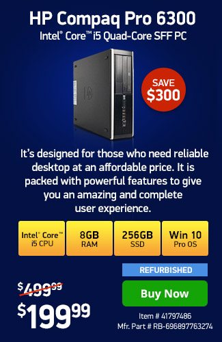 HP Pro i5 8GB 256GB SSD SFF w/ 1yr Warranty | 41797486 | Shop Now