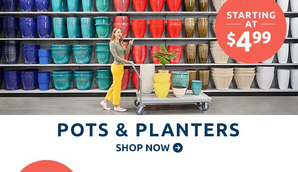 Pots & Planters Starting At $4.99