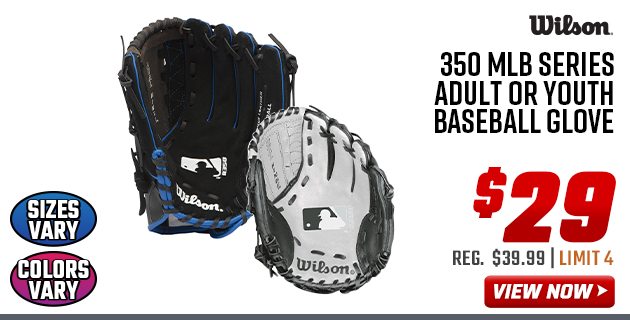 Wilson 350 MLB Series Adult or Youth Baseball Glove