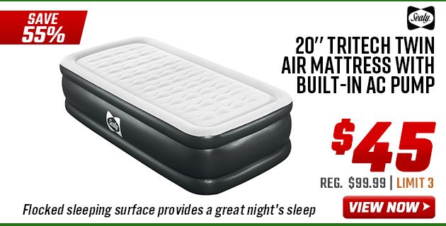 Sealy 20'' Tritech Twin Air Mattress With Built-in AC Pump