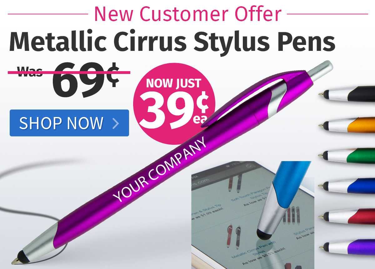 Metallic Cirrus Stylus Pens for only 39¢ each!