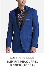 Sapphire Blue Slim Fit Peak Lapel Dinner Jacket>