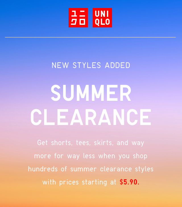HERO HEADER - COME SHOP SUMMER CLEARANCE