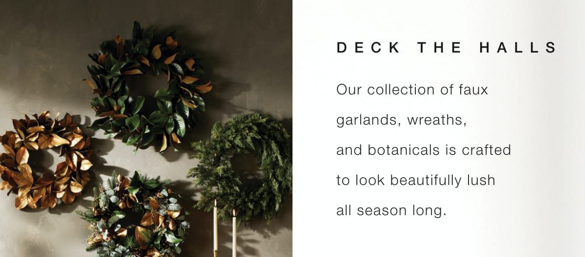 Faux garlands, wreaths, and botanicals