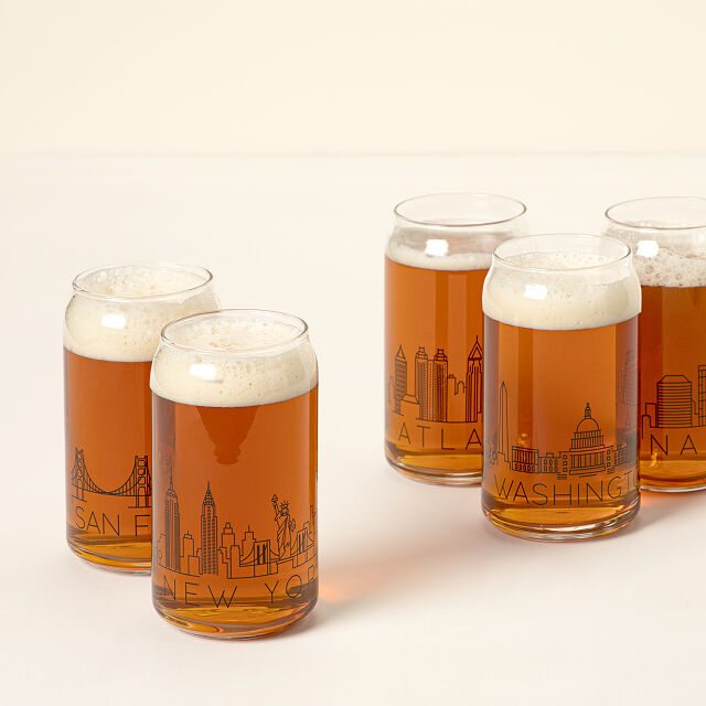 City Skyline Beer Glasses - Set of 2