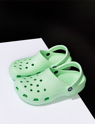 mint colored crocs